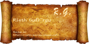 Rieth György névjegykártya
